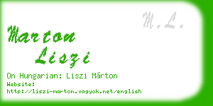 marton liszi business card
